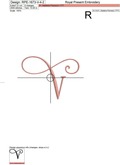 Capital Letter V Embroidery design V4
