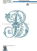Capital letter B Cross-Stitch Machine Embroidery Design