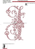 Capital letter J Cross-Stitch Machine Embroidery Design