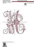 Capital letter M Cross-Stitch Machine Embroidery Design