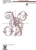 Capital letter N Cross-Stitch Machine Embroidery Design