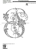 Capital letter P Cross-Stitch Machine Embroidery Design