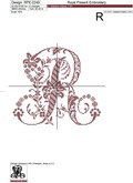 Capital letter R Cross-Stitch Machine Embroidery Design