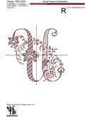Capital letter U Cross-Stitch Machine Embroidery Design