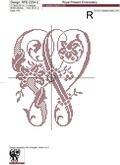 Capital letter W Cross-Stitch Machine Embroidery Design - 2 sizes