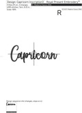 Capricorn  zodiac sign Machine Embroidery Design - 6 sizes