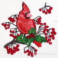 Cardinal bird with rowan Machine embroidery design - 4 sizes