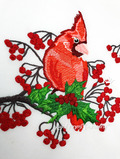 Cardinal bird with rowan Machine embroidery design - 4 sizes