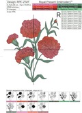 Carnation Machine Embroidery Design - 3 sizes