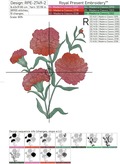 Carnation Machine Embroidery Design - 3 sizes
