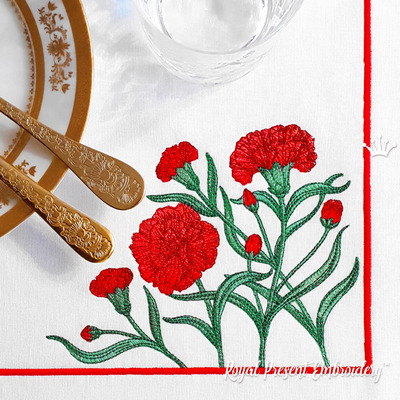 Motif de broderie machine "Carnation corner" - 3 tailles