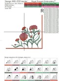 Carnation corner Machine Embroidery Design - 3 sizes