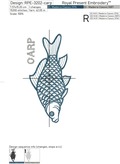Carp Fish Machine Embroidery Design - 4 sizes
