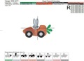 Carrot Bunny Car Machine Embroidery Design - 2 sizes