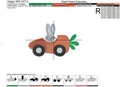 Carrot Bunny Car Machine Embroidery Design - 2 sizes