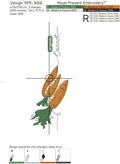 Carrot organic Machine embroidery design - 4 sizes