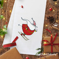 Cartoon Santa Claus on skis Machine Embroidery Design - 3 sizes