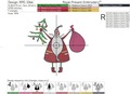 Cartoon Santa Claus with Christmas Tree Machine Embroidery Design - 3 sizes