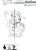 Cartoon Snowman with a Bird - 4 sizes