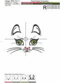Cat Face machine embroidery design - 2 sizes