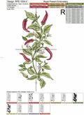 Cayenne Pepper Border Machine Embroidery Design - 4 sizes
