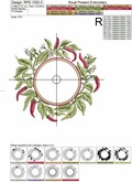 Cayenne Pepper Frame Machine Embroidery Design - 4 sizes