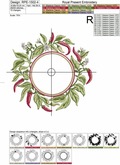 Cayenne Pepper Frame Machine Embroidery Design - 4 sizes