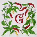 Cayenne Pepper Monogram Blank Machine Embroidery Design - 2 sizes