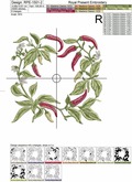 Cayenne Pepper Monogram Blank Machine Embroidery Design - 2 sizes