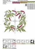 Cayenne Pepper Monogram Blank Machine Embroidery Design - 2 sizes