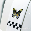 Checkered Butterfly Applique with Border