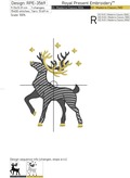 Checkered Christmas Reindeer - 4 sizes