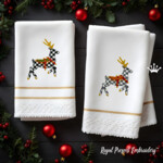 Small Christmas Checkered Deer - 4 sizes