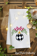 Checkered Christmas ball with a bow