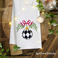 Checkered Christmas ball with a bow