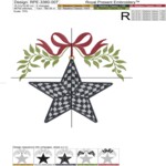 Large Checkered Christmas Star Machine Embroidery Design