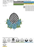 Checkered Egg with Forget-me-nots Applique - 2 sizes