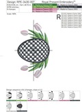 Checkered Egg with Tulips Applique - 2 sizes