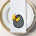 Checkered Egg with butterfly Applique - 2 sizes