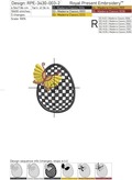 Checkered Egg with butterfly Applique - 2 sizes