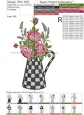 Roses and Lavender in a Checkered Jug - 2 sizes