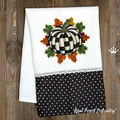 Checkered Pumpkin with Leaves - 3 sizes