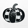 Checkered Pumpkin with Spider - 3 sizes