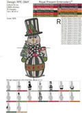 Checkered Snowman with Christmas Tree - 3 sizes