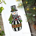 Checkered Snowman with Christmas Tree - 3 sizes
