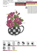 Checkered cup with hibiscus - 4 sizes