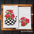 Checkered teapot with hibiscus Set - 3 sizes