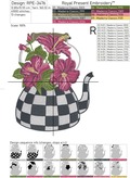 Checkered teapot with hibiscus Set - 3 sizes