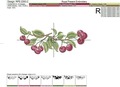 Cherries Border Machine Embroidery Design - 3 sizes