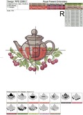Cherry Kettle Machine Embroidery Design - 4 sizes